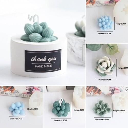 Succulent Cactus Plant Shape Silicone Mold DIY Scented Candle Mold Cake Decoration Soap Chocolate Candle Making Kit Mold