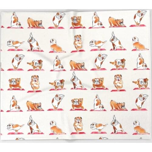 Dog Animal Cartoon Throw Blanket Cute Kids Design English Bulldog Yoga Blankets for Beds Christmas Decorations for Home