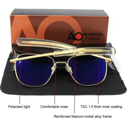 Aviation AO Polarized Sunglasses Men Brand Designer Vintage American Army Military Pilot Sun Glasses Woman Drivers lampshade