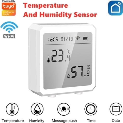 Tuya WIFI Temperature And Humidity Sensor Indoor Hygrometer Thermometer With LCD Display Support Alexa Google Assistant 2021