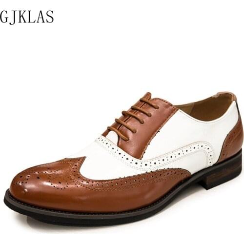 Dress Brogue Shoes Men Original Leather Oxford Man Shoes High Quality Retro Black Office Shoes Formal Men Wedding Dress Shoe