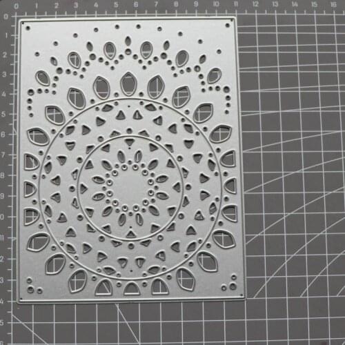 Carbon Steel Flower Rectangle Background Cutting Dies Embossing Stencil Template Mold DIY Paper Art Craft Scrapbook Card Decor