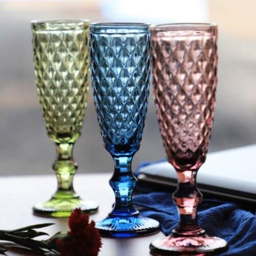 100-200M Vintage Carved Pattern Goblet European Relief Red Wine Glass Champagne Cup Family Bar Multi-Purpose Wine Set