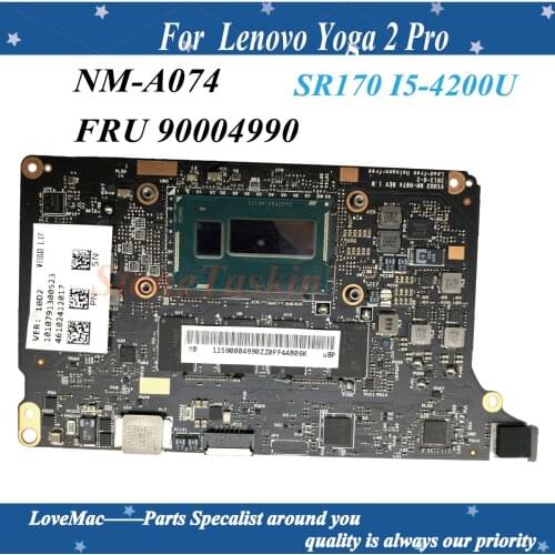 High quality FRU 90004990 For Lenovo Yoga 2 Pro W8P Laptop Motherboard NM-A074 SR170 I5-4200U CPU 4GB RAM 100% tested