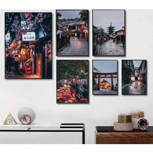 Japan Poster Tokyo Night View Canvas Painting Wall Art Photography Picture Mural Characteristic Architectural Home Decoration