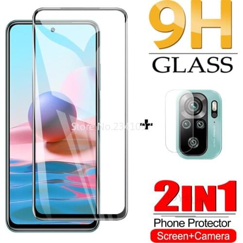 2-IN-1 Tempered Glass For Xiaomi Redmi Note10 Screen + Camera Protector On For redmi note 10pro max Protector Screen Lens Glass