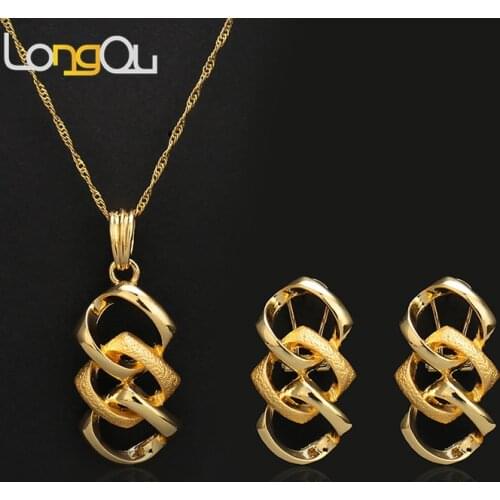 Brand New Gold & Silver Color Jewelry Sets for Women Fashion Mixed Color Twisted Circles Necklace Earrings Set Party Jewelry