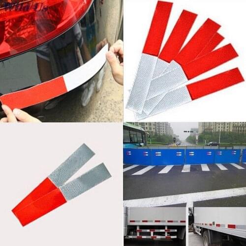 10Pcs Night Driving Safety Secure Red White Sticker 4.5*30cmCar Reflective Sticker Warning Strip Reflective Truck Auto supplies