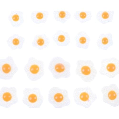 10PCS/lot 1:12 White Egg S L DIY Resin Fried Egg Flatback Cabochons Dollhouse Miniature Food DIY Scrapbooking