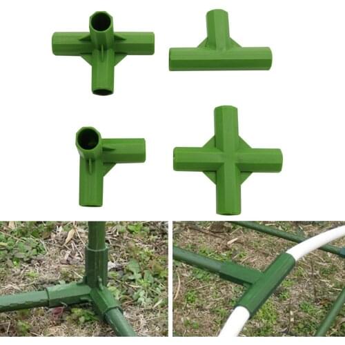 12pcs 11mm 3-way 4-way Gardening Plant Stakes Plastic Edging Corner Connection Accessories Greenhouse Plant Frame Connectors