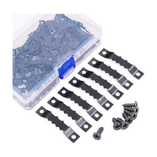 120 Pcs Sawtooth Picture Frame Hanging Hangers Double Hole with Screws, for Home Decoration Creative Picture Frame Hanging