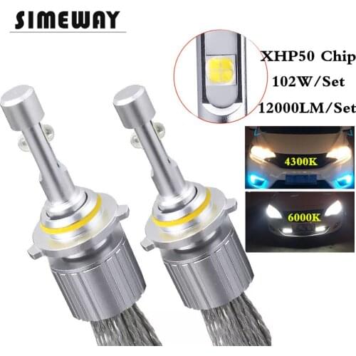 1Set Car H7 LED H4 bulbs 12000LM XHP50 Chips 104W 4300K 6000K Headlight 9005 HB3 H1 H11 D2S 9004 H13 H27 Automobile Fog Lamp