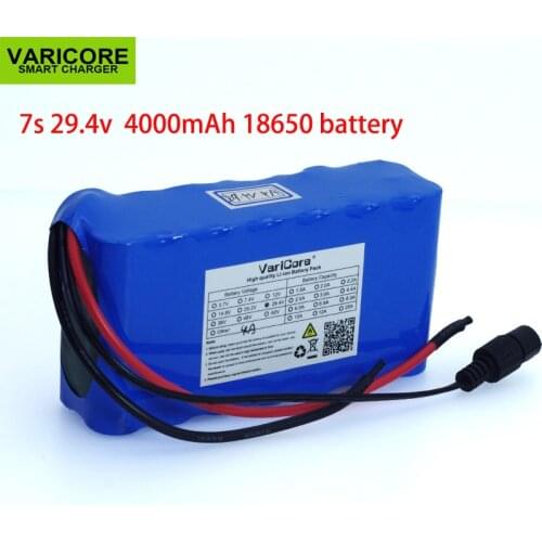24V 4Ah 7S2P High Power 18650 Battery li-ion battery 29.4v 4000mAh electric bicycle moped /electric/lithium ion battery pack
