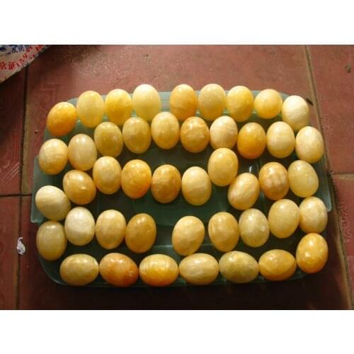 42 Natural yellow jade Quartz Crystal egg Love Healing