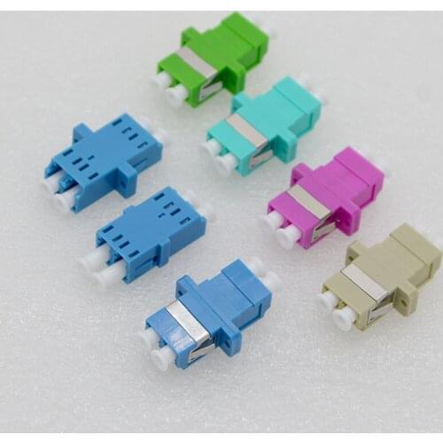50pcs New Optic Fiber Adapter Coupler Connector LC PC APC OM3 OM4 Single Mode Duplex Optic Fiber FLange Connector Special