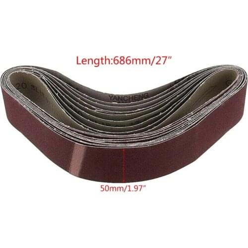 896B 7Pcs/Set Abrasive Sanding Belts Belt 120/240/320/400/600/800/1000 Grits Wood Grinding Sander Tools Aluminum Oxide 50x686