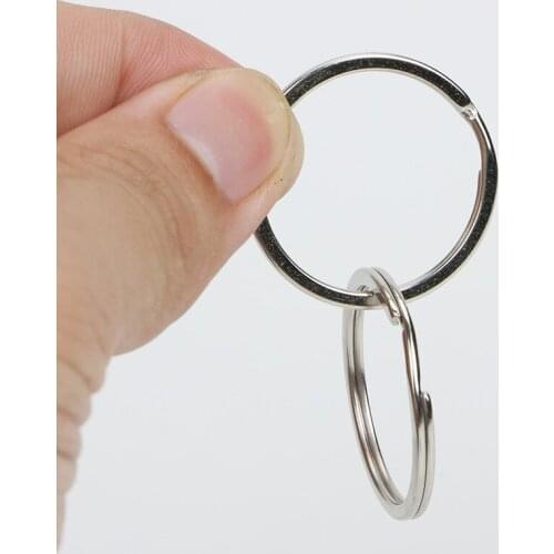 AIJJU 100 Pcs 1.6x30mm Silver key ring round key ring Silver circle ring Connection alloy metal shoes bags Belt Buckles DIY