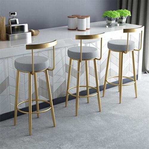 Bar Chair Bar Stool Nordic Style Minimalist Home Decor Stool Fashion Coffee House Clothing Shop Ins Golden/Black/White Chair