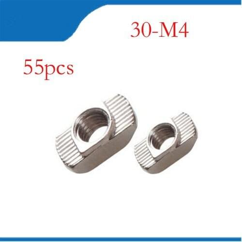 Free shipping 55pcs M4 hammer nut M4 block t slot nuts for 3030 aluminum profile extrusion Slot 8mm
