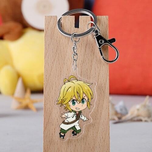 New The Seven Deadly Sins Key Chain For Women Cartoon Figure Meliodas Elizabeth Hawk Ban Keychain Cartoon Acrylic Jewelry Gifts