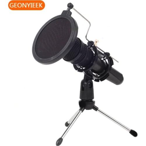 Live Broadcast Microphone Pop Filter Holder Stick Desktop Tripod Stand Anti-Spray Net Kit Scissor Holder Microphone Stand