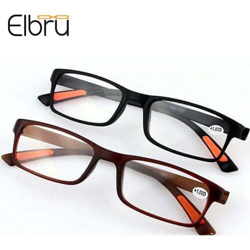 Elbru TR90 Small Frame Ultralight Reading Glasses Presbyopia Classic Eyewear Presbyopia Glasses For Men and Women +1.0 to +4.0