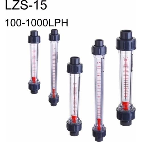 LZS-15 G1/2" DN15 100-1000L/H water flow Meter Indicator Counter Rotameter Liquid Flowmeter