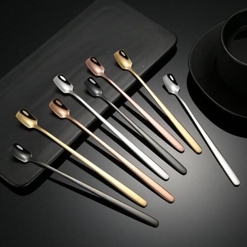 Stirring Spoons Stainless Steel Long Handle Spoon Mixing Spoon Cocktail Shaker Spoon Teaspoons For Coffee Ice Cream Kitchen Tool