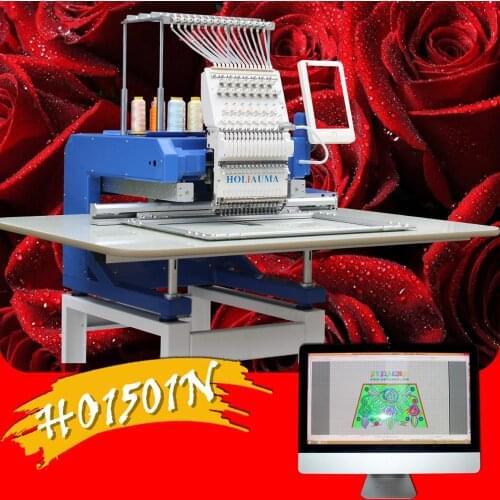 China 10 years service ! Newest HOLiAUMA single head embroidery machine with best DAHAO A15 computer precision muti embroidery