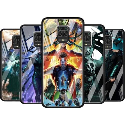 Hela marvel cool for Xiaomi Redmi Note 10 Pro Max 10S 9T 9S 9 8T 8 7 Pro 5G Luxury Tempered Glass Phone Case Cover