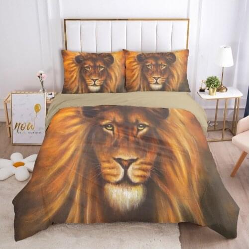 3D Bedding Sets Duvet Cover Sets Quilt Covers Pillow Shams Lion Bed Linen Queen Single Size Camel Bedclothes Home Textile