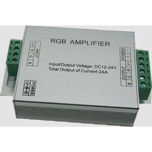 Best price 24A Led rgb Amplifier RGB Strip Power Repeater Console Controller DC 12V-24V 5050 3528 Led RGB Strip Amplifier
