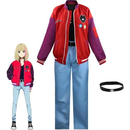 Anime WONDER EGG PRIORITY Kawai Rika Cosplay Costume Women Girls Red Jacket Tshirt Pant Suits Wig Daily Outfits C155M140