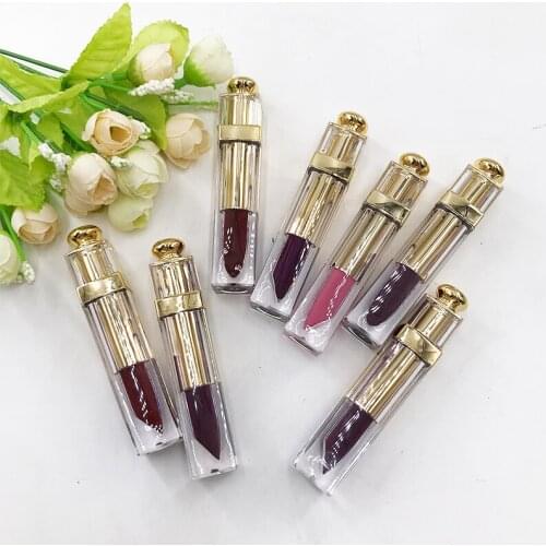 Hot Selling Lipstick Long Lasting Liquid Lip Gloss Gold Bottle Matte/Moisturizing Lipgloss Waterproof 1Pcs Beauty Cosmetic Tools
