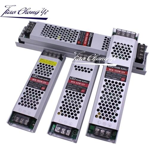 Hot Ultra Thin LED Power Supply DC12V Lighting Transformers 60W 100W 150W 200W 300W 400W AC190-240V Driver For LED Strips