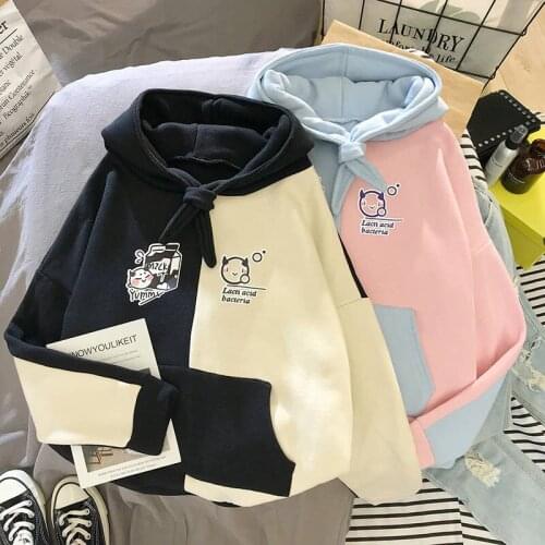 Girl Harajuku Cute Hoodie Loose Cartoon Hoodies High Street Ladies Casual Long Sleeve Sweatshirt Female Fashion Autumn Hoodies