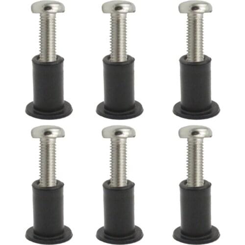 6 Pieces Marine M5 Rubber Well Nuts Kit Stainless Steel Screws for Kayak Canoe Boat Windshield Dinghy Accessories