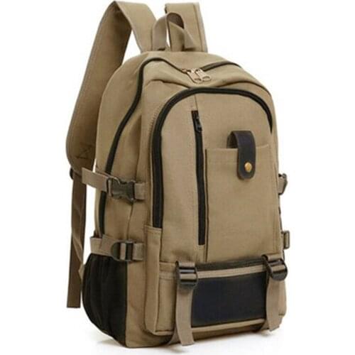2021 New Canvas Backpack for Men Zipper Rucksacks Laptop Travel Shoulder Mochila Notebook Schoolbags Vintage School Bags