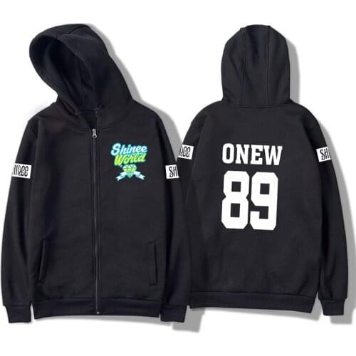 New Harajuku Fashion SHINee World Kpop Clothes Women Zipper Hoodies Sweatshirt ONEW KEY The Same Style Hooded Hoody Streetwear
