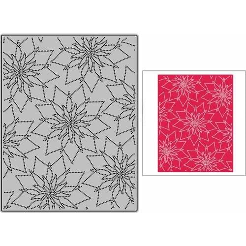 New Pinpoint Poinsettia Background Panel 2021 Metal Cutting Dies for DIY Scrapbooking and Card Making Embossing Craft No Stamps