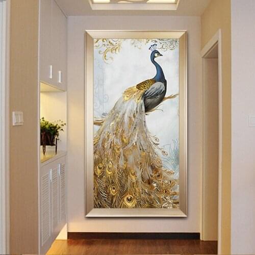 Full Diamond Paintings Peacock Living Room Porch Crystal Stick Brick Manual Embroidery Bead Embroidery Decoration