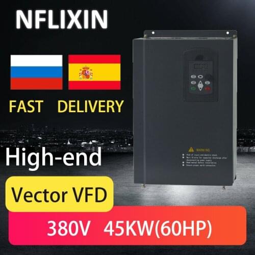 380v 45kw VFD Variable Frequency Driver VFD Inverter 3HP Input 3HP Output CNC spindle motor Driver spindle motor speed control
