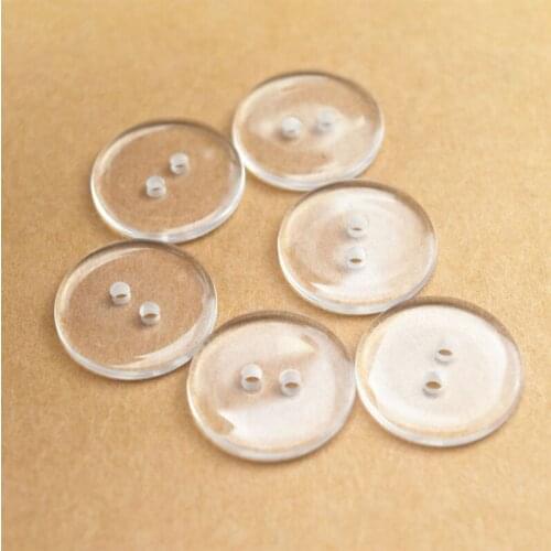 Direct selling 10-30mm clothing accessories resin buttons two-holes transparent bread shirt fur collar buttons for pad spot