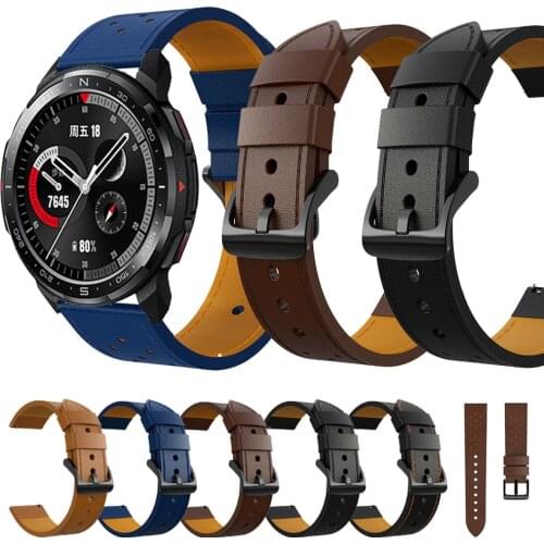 For Honor Watch GS Pro Genuine Leather Band Bracelet Watchbands 22mm Watch Strap Wristband Belt For Honor magic Watch 2 46mm