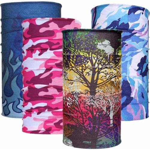 HKUCO Magic Headband Scarf for Cycling ,Outdoor Sports, Polyester Scarf Face Neck Warmer Mask- 4 Pcs