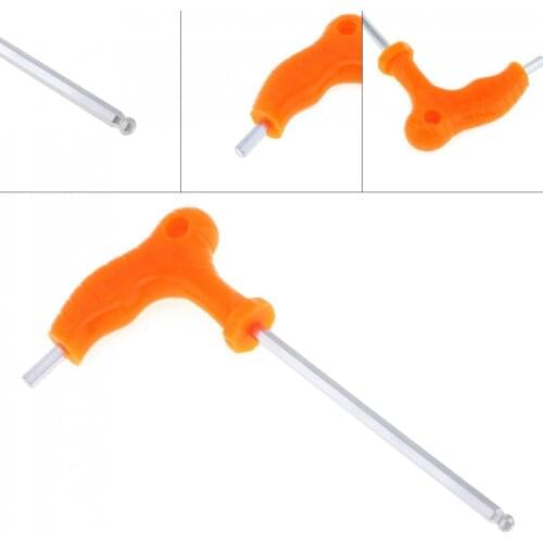 3mm 4mm 5mm 6mm 8mm T-type Crutch Allen Wrench Hand Tool with Ball Head and Plastic Handle for Home / Office / Site