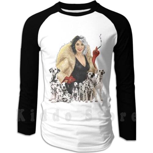 Cruella De Vil hoodie long sleeve Vile Cruella Pas Padilla Villains Fanart Dalmatian 101 Dalmatians Save