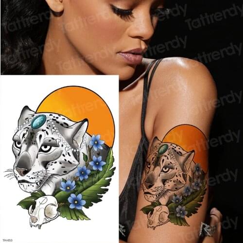Temporary tiger tattoo black panther tattoo moon sketches tattoo designs temporary tattoos on the body sticker decal animals