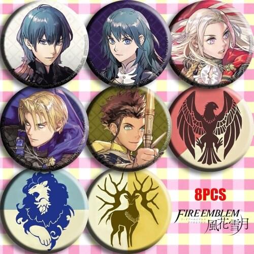 Japan Anime Fire Emblem: ThreeHouses Edelgard Bladud Claude Cosplay Bedge Cartoon Collect Badge For Bag Hat Pin Brooch Gift NEW
