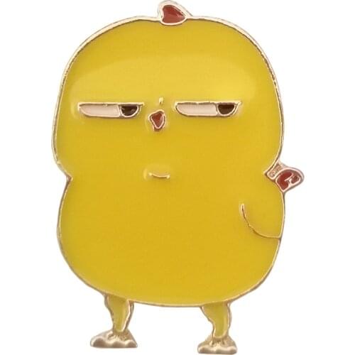 Funny Cartoon Chicken Brooch Enamel Pin Yellow Chick Brooch Badge Backpack Clothes Lapel Pins Jewelry Gifts